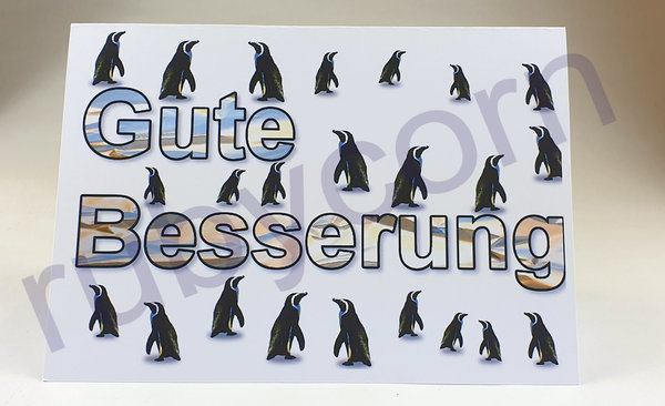 Klappkarte Pinguine Gute Besserung rubycorn® Kollektion