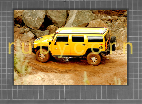 Wandbild Acrylglas HUMMER SUV Fotokunst Einzelstück 80x60cm